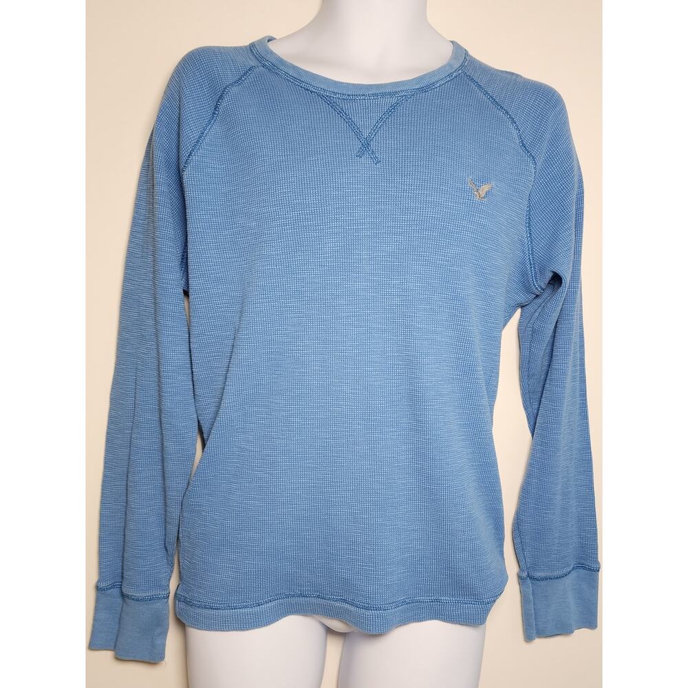 American Eagle Outfitters Y2K Grunge Waffle Knit Thermal Long Sleeve L